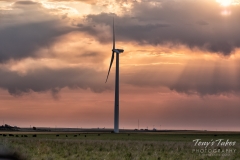 Wind turbine at sunrise